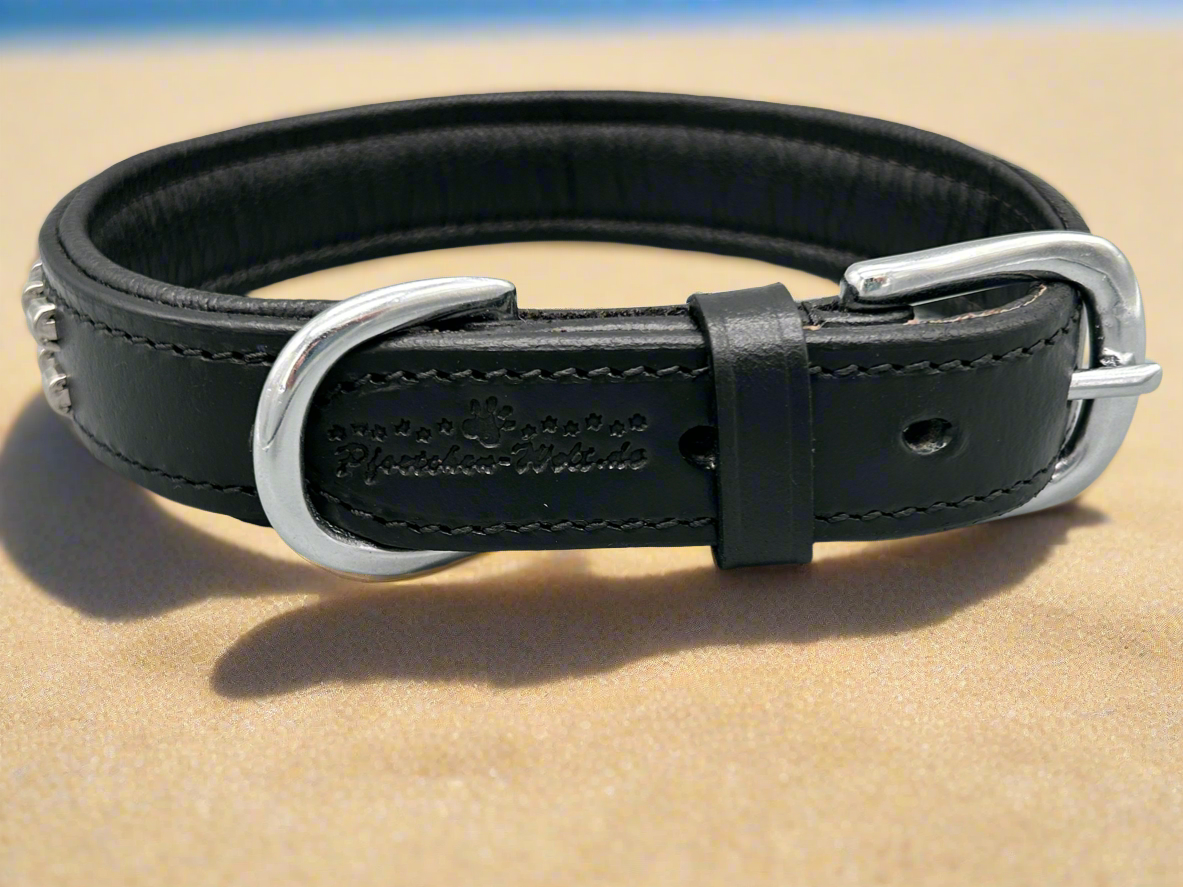 Pfoetchenwelt leder Hundehalsband mit Pfötchen
