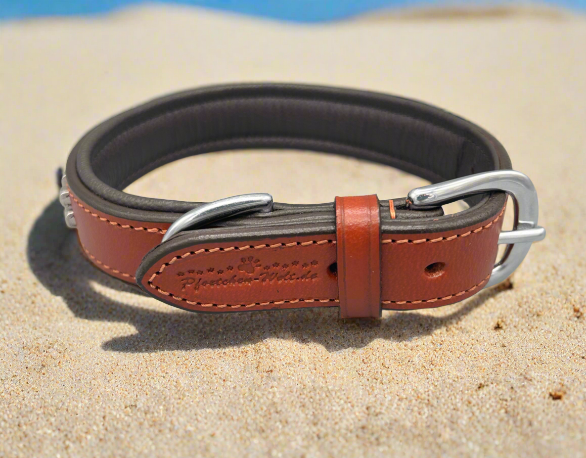 Pfoetchenwelt leder Hundehalsband mit Pfötchen