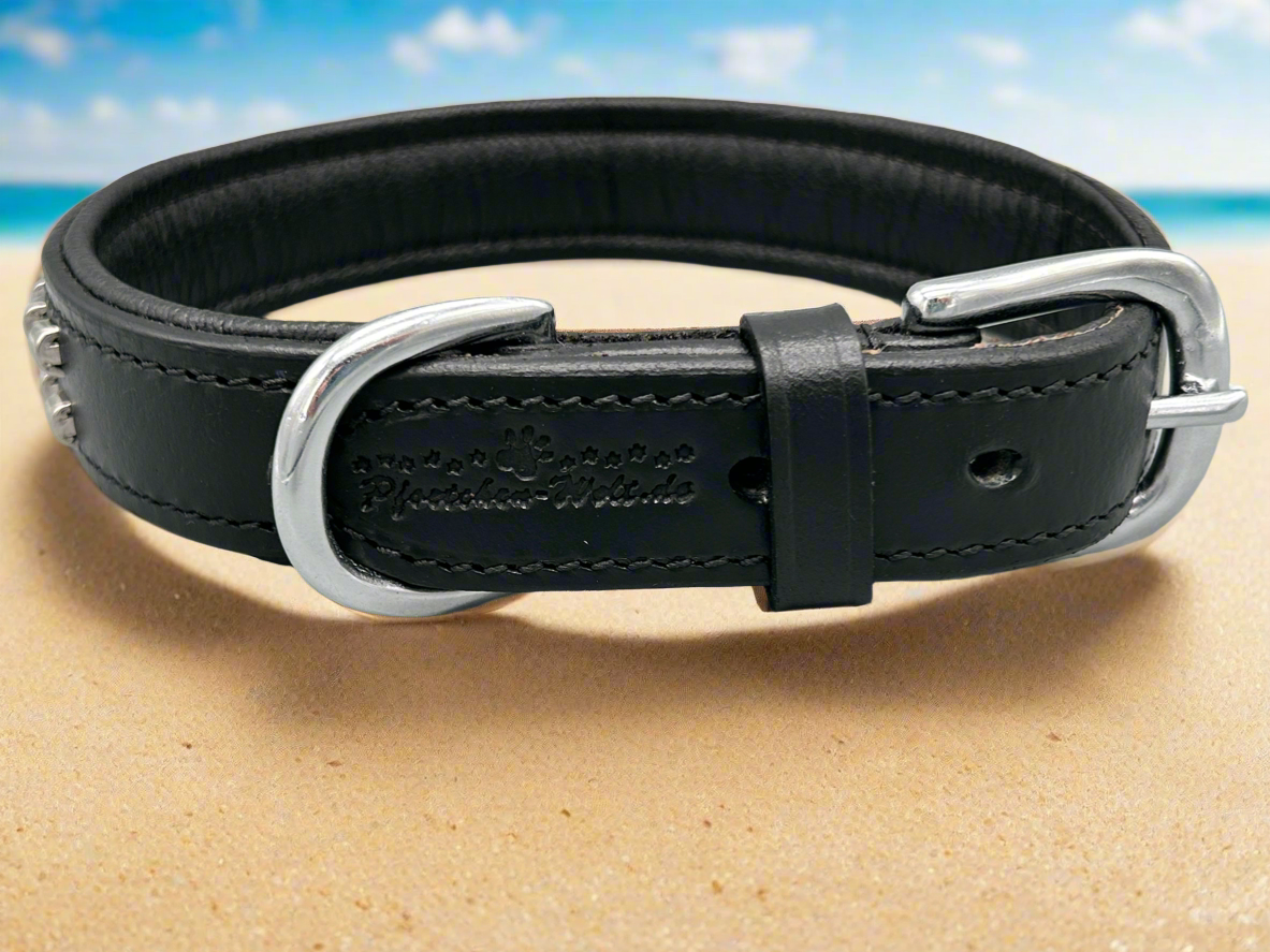 Pfoetchenwelt leder Hundehalsband mit Pfötchen